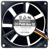 Sanyo 109P0812A204 12V 0.56A 3 Wires Brushless Axial Fan