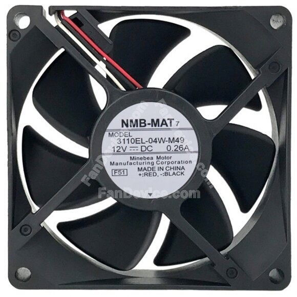 NMB-MAT 3110EL-04W-M49 12V 0.26A 3 Wires Cooling Fan