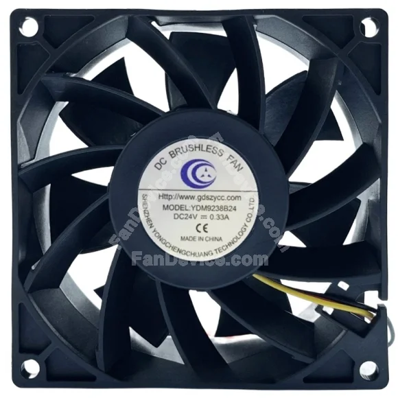 YDM YDM9238B24 24V 0.33A 2 / 3 Wires Axial Cooling Fan