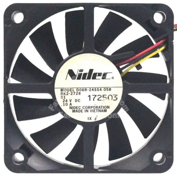 Nidec D06R-24SS4 05B 24V 0.10A 3 Wires Axial Cooling Fan