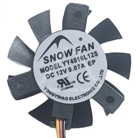 SNOWFAN YY4010L12S 12V 0.07A 3 Wires Cooling Fan