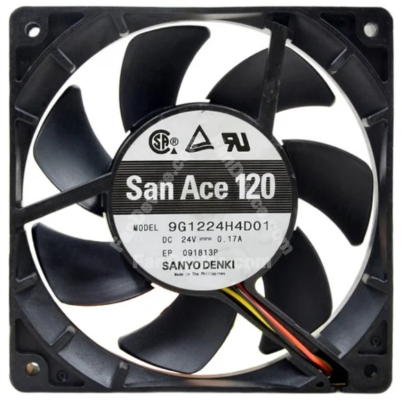 Sanyo 9G1224H4D01 24V 0.17A 3 Wires Axial Cooling Fan