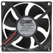 S&T SEH8025B2A 24V 0.26A 2 Wires Axial Cooling Fan