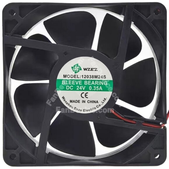 WZEZ 12038M24S 24V 0.35A 2 Wires Sleeve Bearing Cooling Fan