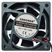 SANONDA KF6025H12B 12V 0.25A 2 Wires Axial Cooling Fan