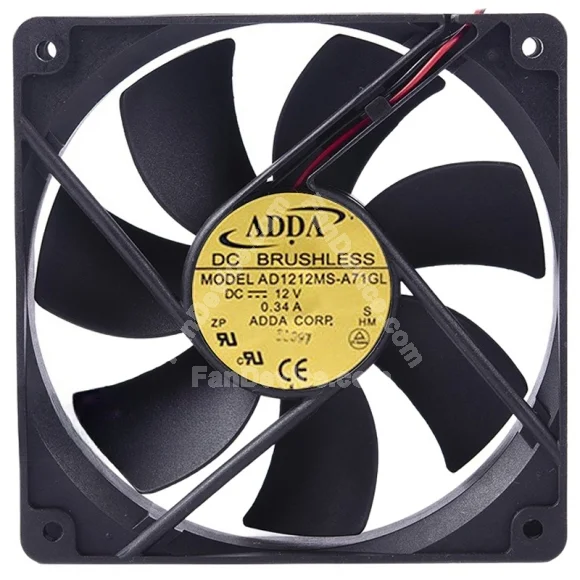 ADDA AD1212MS-A71GL 12V 0.34A 2 / 3 Wires Axial Cooling Fan