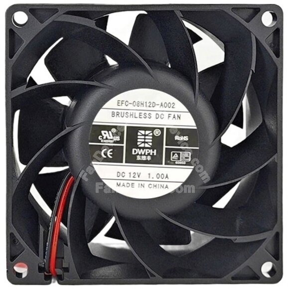 DWPH EFC-08H12D-A002 12V 1.00A 2 Wires Axial Cooling Fan