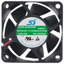 SJ SD240625BH 24V 0.19A 2 Wires Ball Bearing Cooling Fan