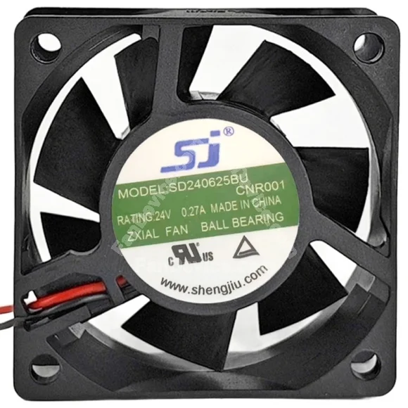 SJ SD240625BU 24V 0.27A 2 Wires Ball Bearing Cooling Fan