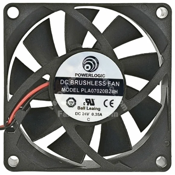 PowerLogic PLA07020B24H 24V 0.35A 2 Wires Cooling Fan