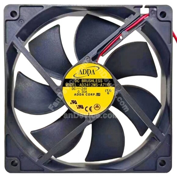ADDA AD2412MS-A71GL 24V 0.30A 2 Wires Axial Cooling Fan