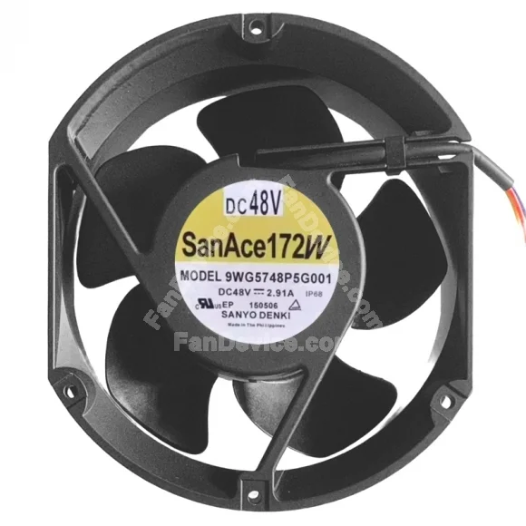 Sanyo 9WG5748P5G001 48V 2.91A 4 Wires IP68 Waterproof Cooling Fan