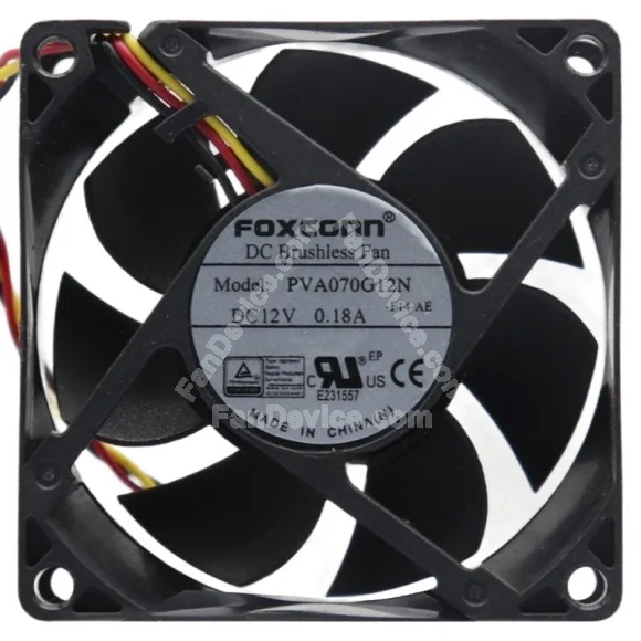 Foxconn PVA070G12N 12V 0.18A 3 Wires Axial Cooling Fan