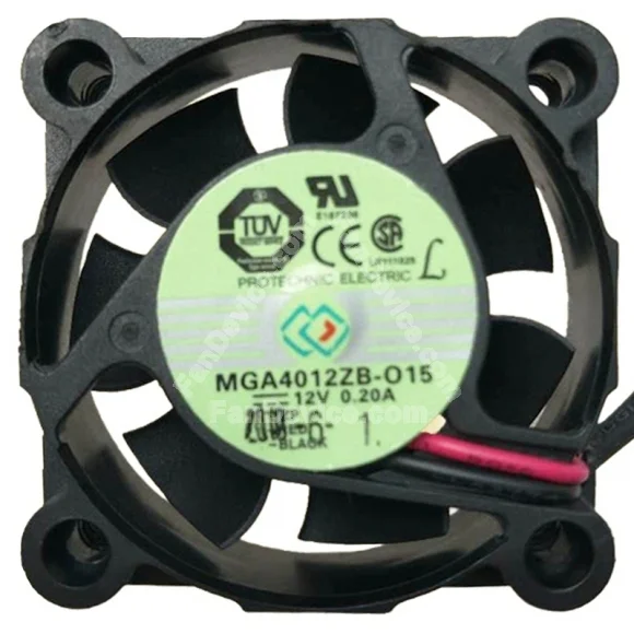 Protechnic MGA4012ZB-O15 12V 0.20A 2 Wires Axial Cooling Fan