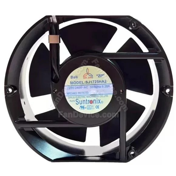 SAN JUN SJ1725HA2 220V-240V 0.28A Impedance Protected Cooling Fan