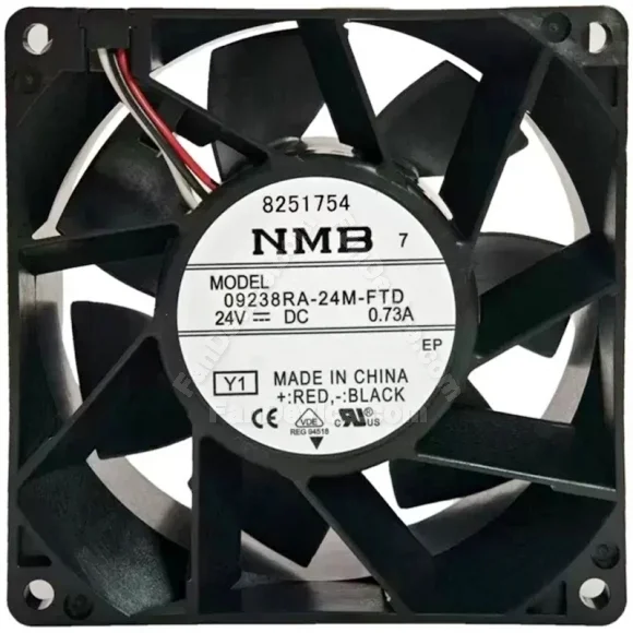 NMB 09238RA-24M-FTD DC 24V 0.73A 3 Wires Axial Cooling Fan