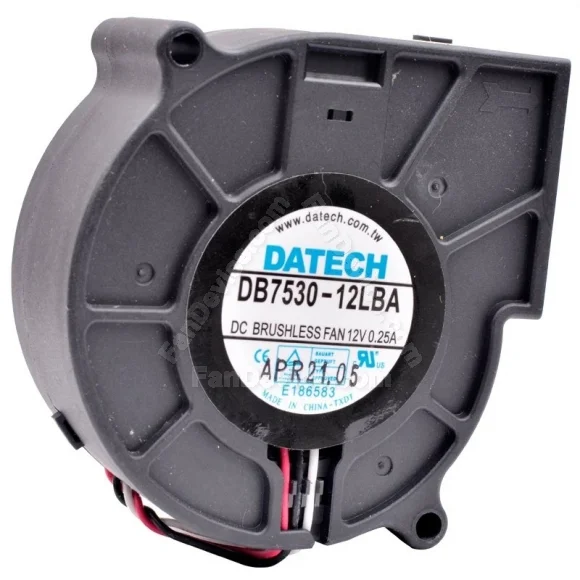 DATECH DB7530-12LBA 12V 0.25A DC Brushless 3 Wires Blower Cooling Fan