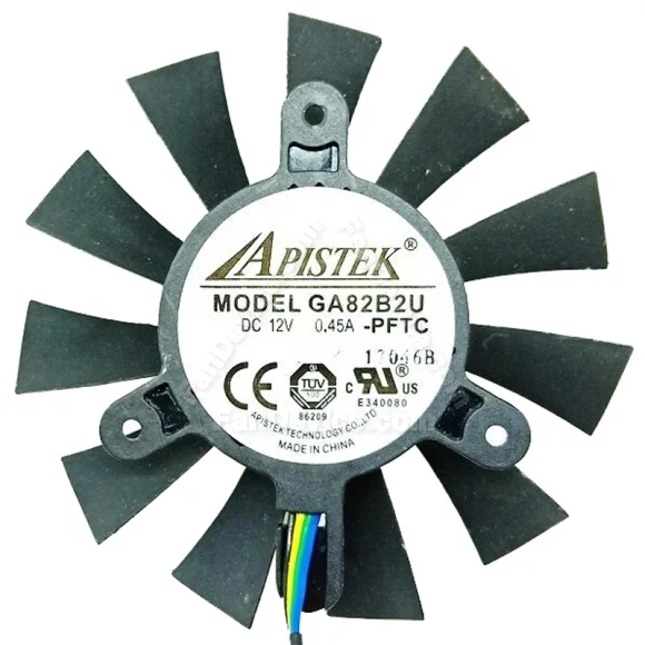 APISTEK GA82B2U DC 12V 0.45A 4 Wires Axial Cooling Fan