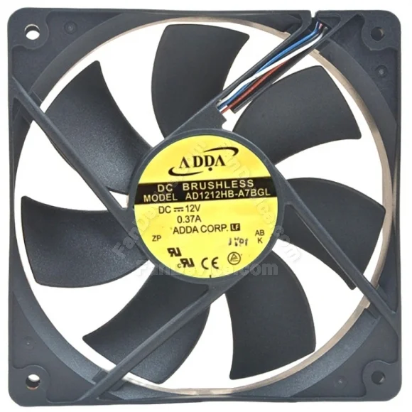 ADDA AD1212HB-A7BGL 12V 0.37A DC Brushless 3 / 4 Wires Cooling Fan