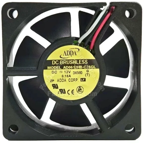 ADDA AD0612HB-C76GL 12V 0.16A DC Brushless 3 Wires Axial Cooling Fan
