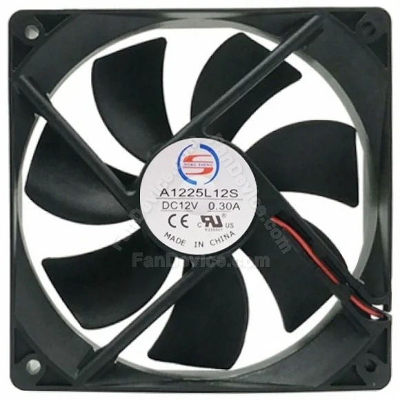 HONGHUA A1225L12S DC 12V 0.30A 2 Wires Axial Cooling Fan