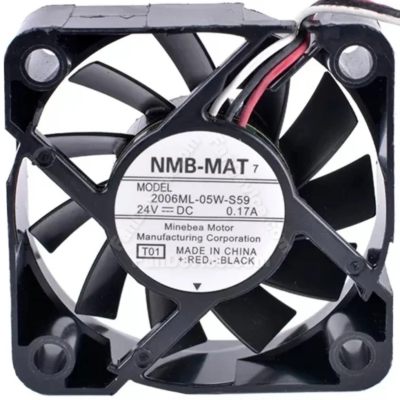 NMB-MAT 2006ML-05W-S59 DC 24V 0.17A 3 Wires Axial Cooling Fan