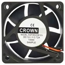 CROWN AGF06025B12U DC 12V 0.72A 2 Wires Axial Cooling Fan