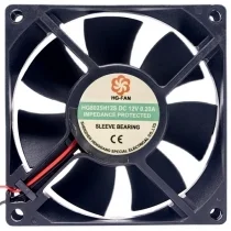 HG-FAN HG8025H12S 12V 0.20A 2 Wires Impedance Protected Cooling Fan