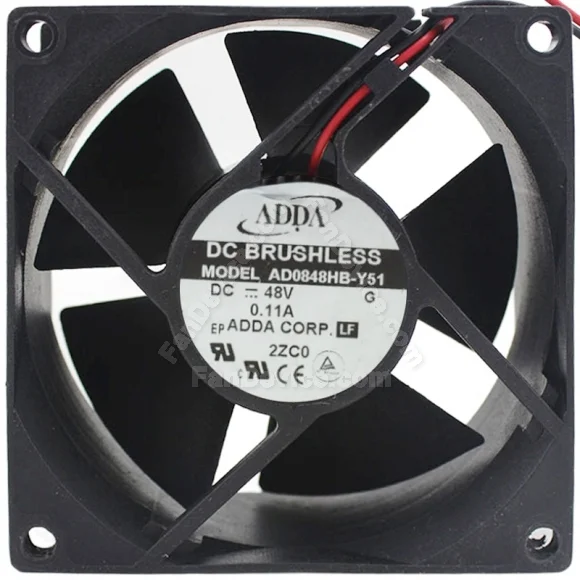 ADDA AD0848HB-Y51 48V 0.11A DC Brushless 2 Wires Axial Cooling Fan