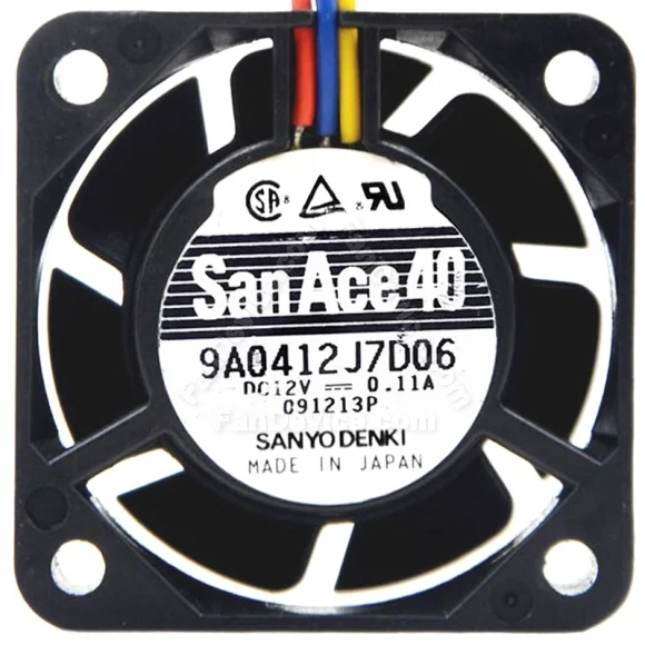 Sanyo 9A0412J7D06 DC 12V 0.11A 3 Wires Axial Cooling Fan