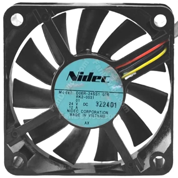 Nidec D06R-24SS1 02B DC 24V 0.12A 3 Wires Axial Cooling Fan