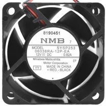 NMB 06038RA-12P-EA DC 12V 0.82A 2 Wires Axial Cooling Fan