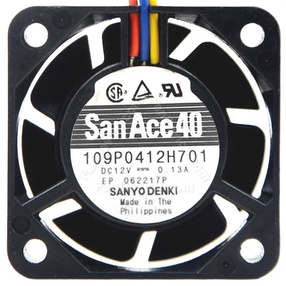 Sanyo 109P0412H701 DC 12V 0.13A 3 Wires Axial Cooling Fan