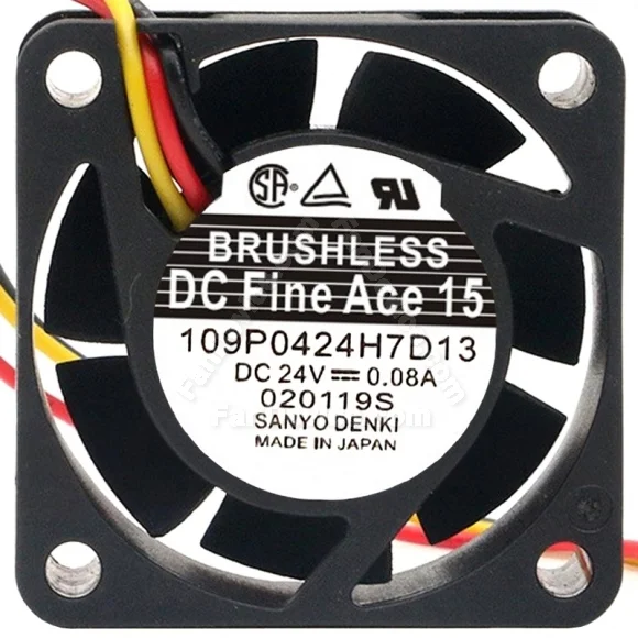 Sanyo 109P0424H7D13 24V 0.08A DC Brushless 3 Wires Axial Cooling Fan