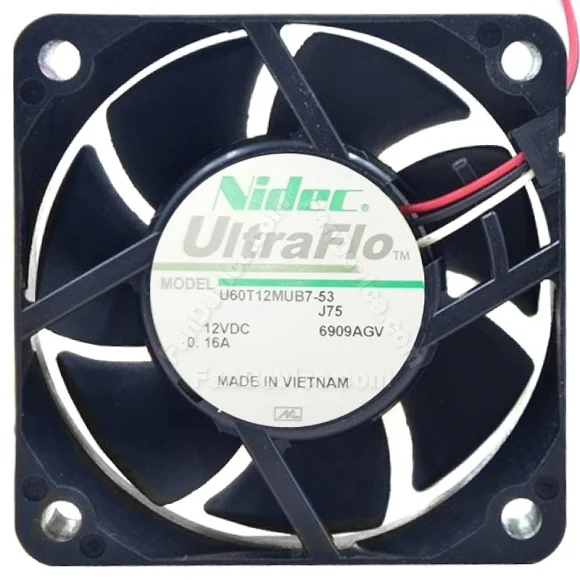 Nidec U60T12MUB7-53 DC 12V 0.16A 3 Wires Axial Cooling Fan