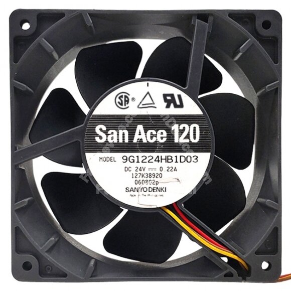 Sanyo Denki 9G1224HB1D03 DC 24V 0.22A 2 Wires / 3 Wires Axial Cooling Fan