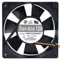 Sanyo Denki 109P1224H4D07 DC 24V 0.24A 3 Wires Axial Cooling Fan
