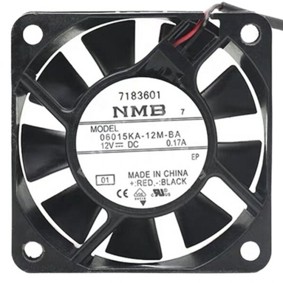 NMB 06015KA-12M-BA DC 12V 0.17A 2 Wires Axial Cooling Fan