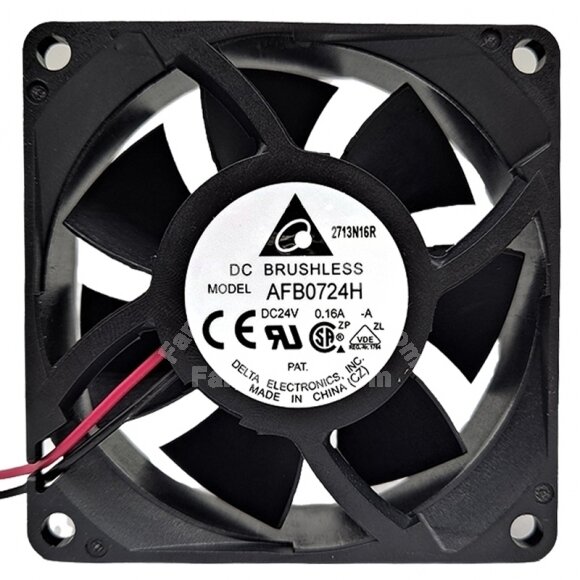 Delta AFB0724H DC 24V 0.16A 2 Wires Brushless Axial Cooling Fan