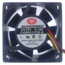 SuperRed CHA6012CS-A DC 12V 0.16A 3 Wires Axial Cooling Fan