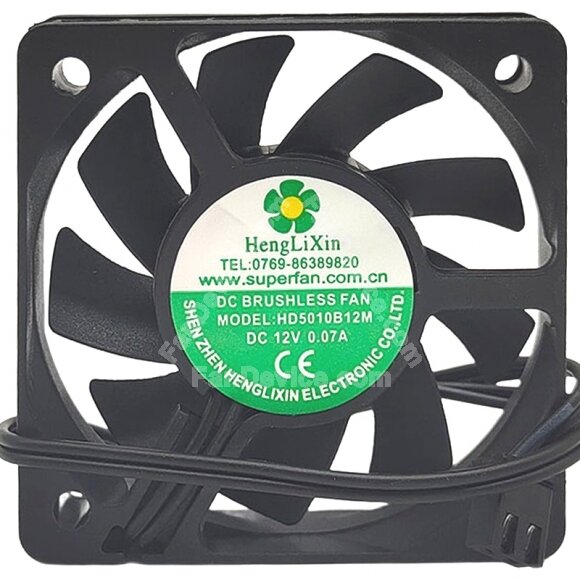 HengLiXin HD5010B12M DC 12V 0.07A 2 Wires Brushless Axial Cooling Fan