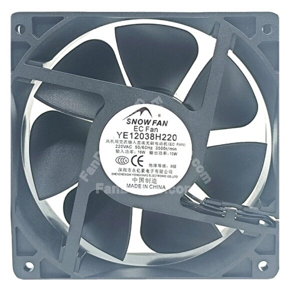 SNOWFAN YE12038H220 EC 220V 18W 2 Wires 3500r/min Axial Cooling Fan