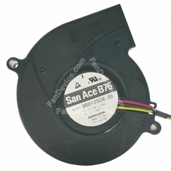 Sanyo Denki 9BD12SC6-20 DC 12V 0.28A 3 Wires Blower Cooling Fan
