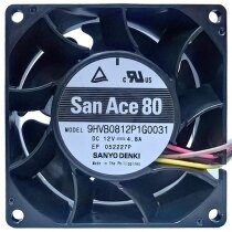 Sanyo Denki 9HVB0812P1G0031 DC 12V 4.8A 6 Wires Axial Cooling Fan