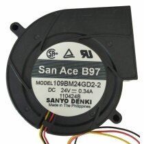 Sanyo Denki 109BM24GD2-2 DC 24V 0.34A 3 Wires Blower Cooling Fan