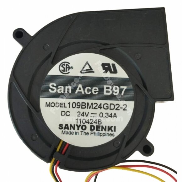 Sanyo Denki 109BM24GD2-2 DC 24V 0.34A 3 Wires Blower Cooling Fan