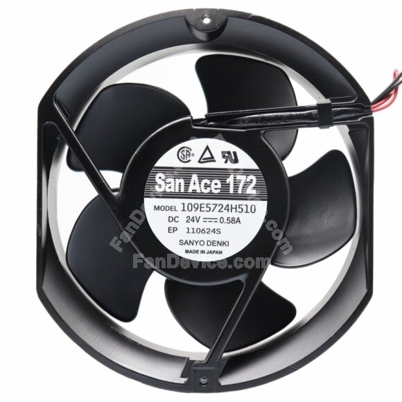 Sanyo Denki 109E5724H510 DC 24V 0.58A 2 Wires 17251 Axial Cooling Fan