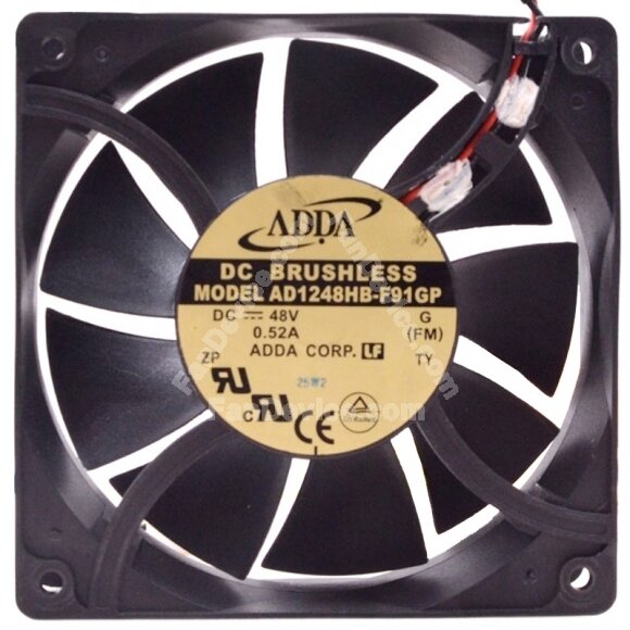 ADDA AD1248HB-F91GP DC 48V 0.52A 2 Wires Brushless Axial Cooling Fan