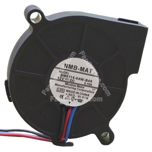 NMB-MAT BM5115-04W-B49 DC 12V 0.16A 3 Wires Blower Cooling Fan