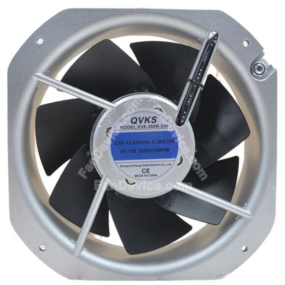 QVKS E2E-260B-230 AC 230V 0.34/0.35A 65/75W 2 Wires Axial Cooling Fan